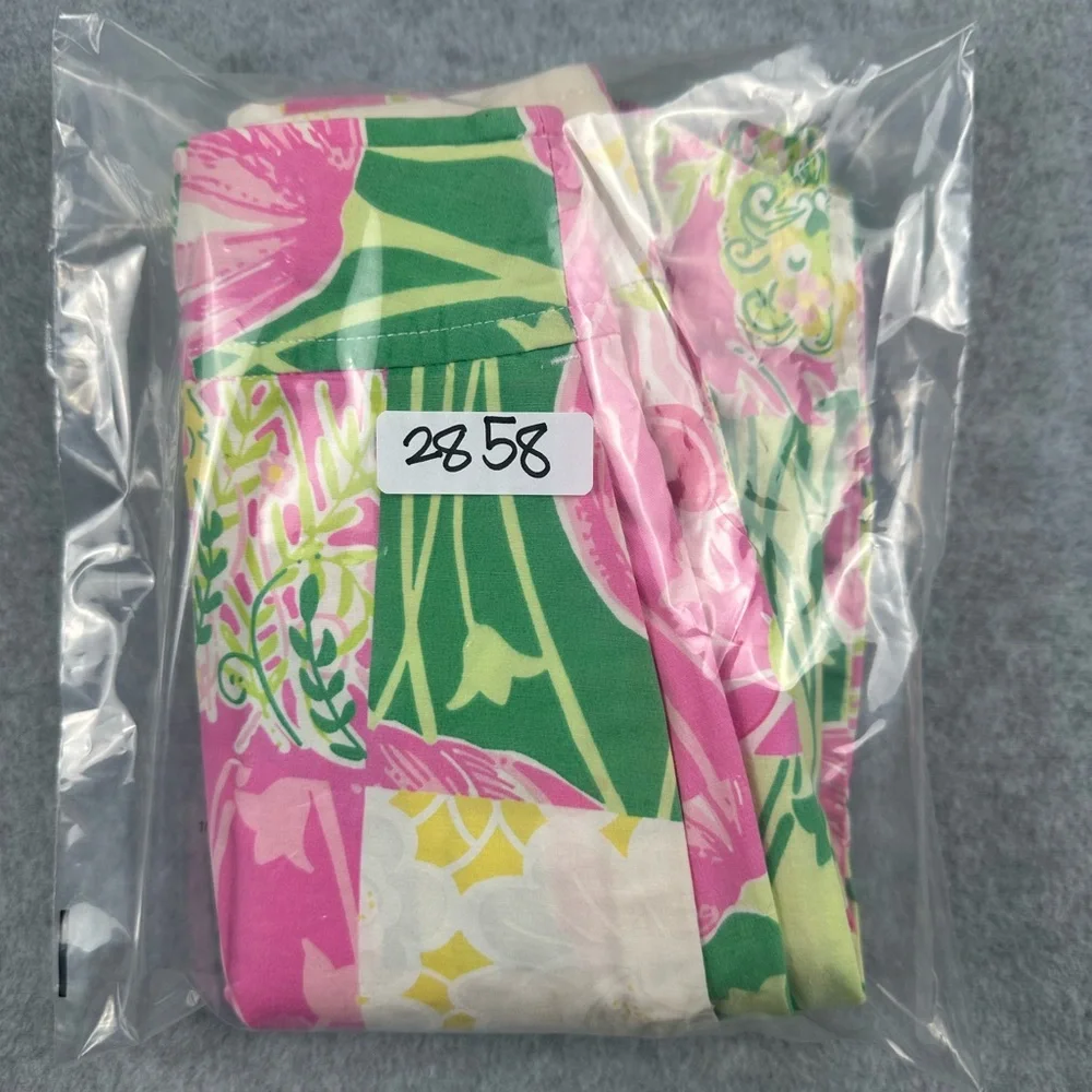 Vintage Lilly Pulitzer Skort Womens SZ 6 Scallop Hem Pink Green Patchwork Floral - Picture 15 of 16